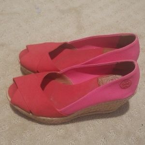 Tory burch canvas wedge